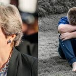 Theresa May and young boy