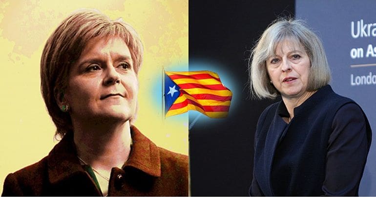sturgeon and may and catalan estelada flag