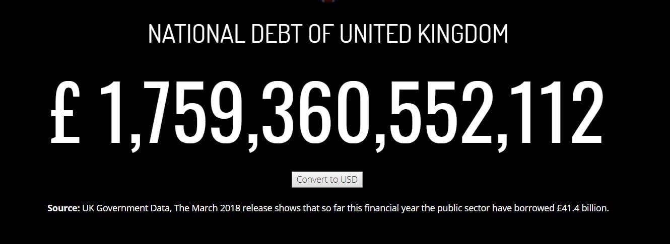 UK national debt clock two