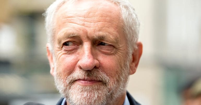 Jeremy Corbyn happy