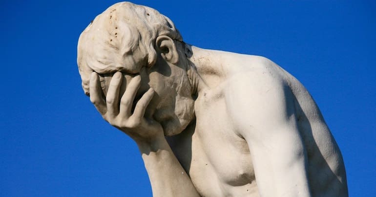 Facepalm statue