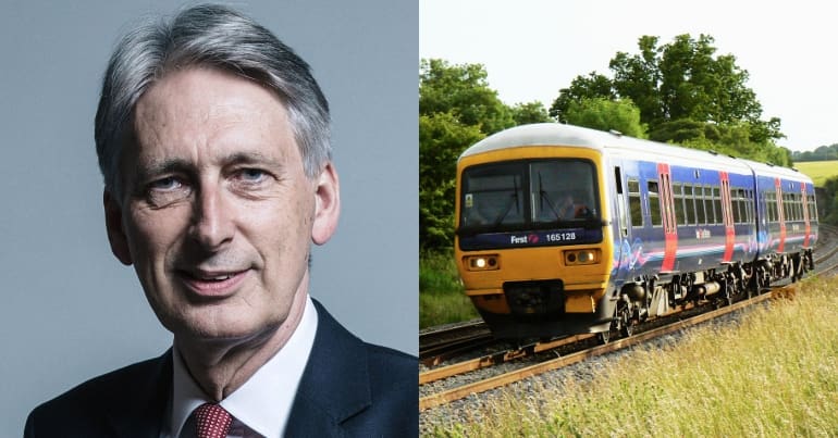 Philip Hammond and a train