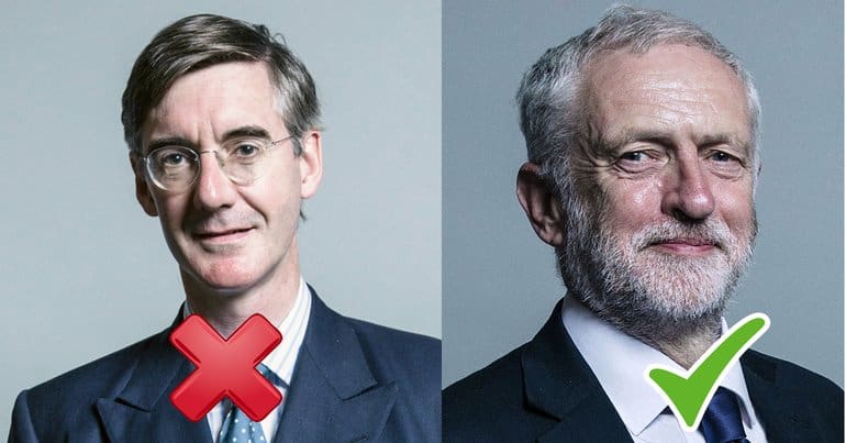 Jacob Rees-Mogg and Jeremy Çorbyn