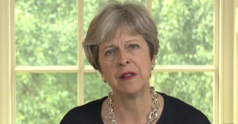 Theresa May looking nervous