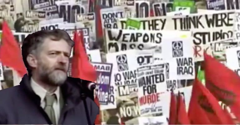 Corbyn and Iraq protest 2003