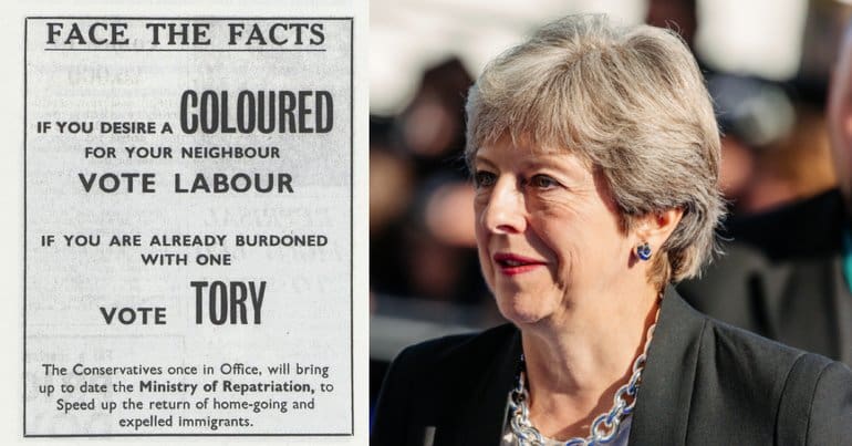 A racist Tory campaign poster and Theresa May