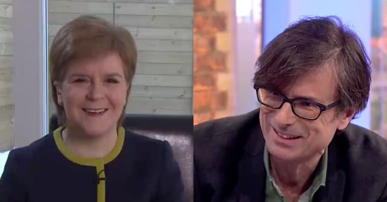Nicola Sturgeon and Robert Peston