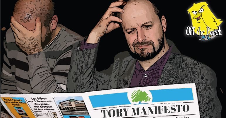 Two men confused by the Tory manifesto
