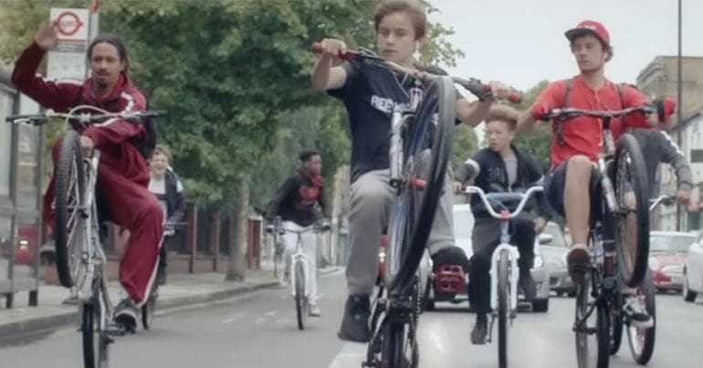 Kids on bikes for Bikes up Knives down