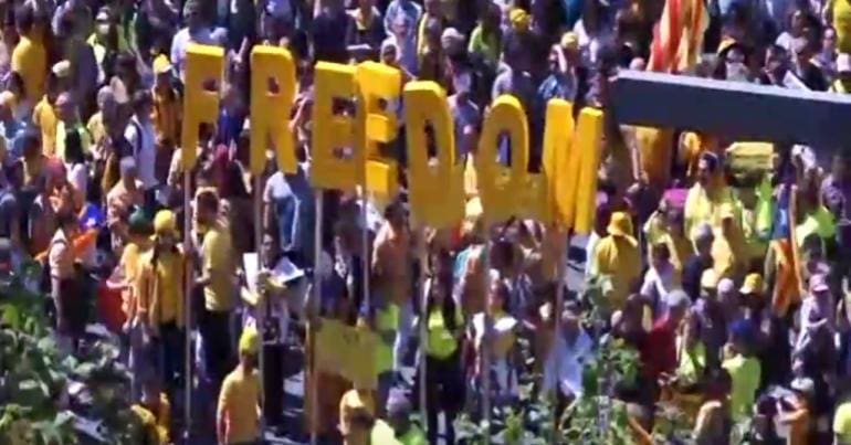 Barcelona political prisoner demonstration 15 April 2018