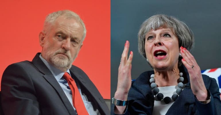 Jeremy Corbyn and Theresa May