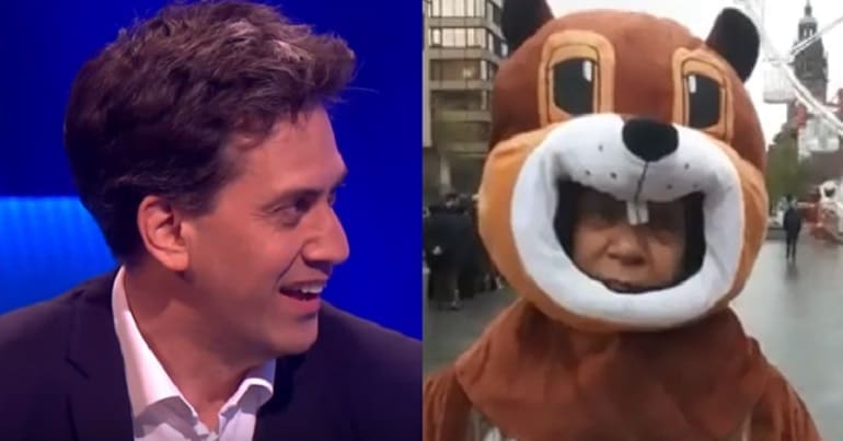 Ed Miliband and a squirrel