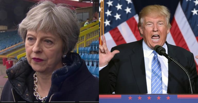 Theresa May and Donald Trump