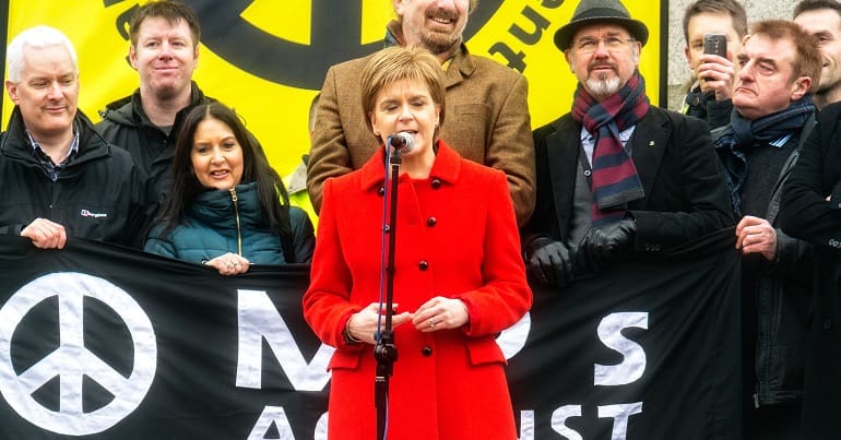 Nicola Sturgeon at anti-nuke rally