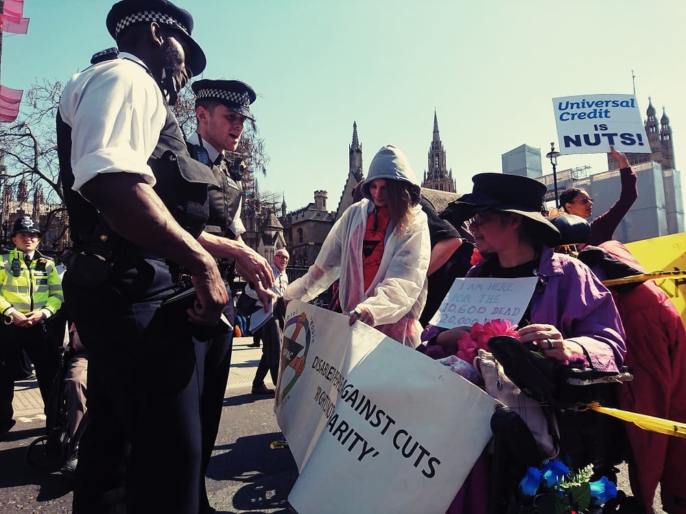 Police threatened to arrest disabled people