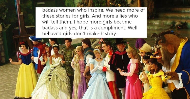Disney princesses and Twitter caption