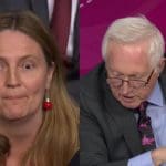 Question Time Audience Member and David Dimbleby