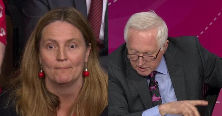 Question Time Audience Member and David Dimbleby