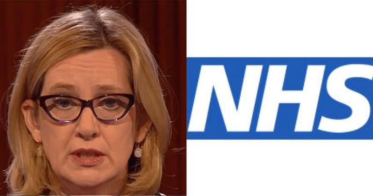 Amber Rudd and NHS logo