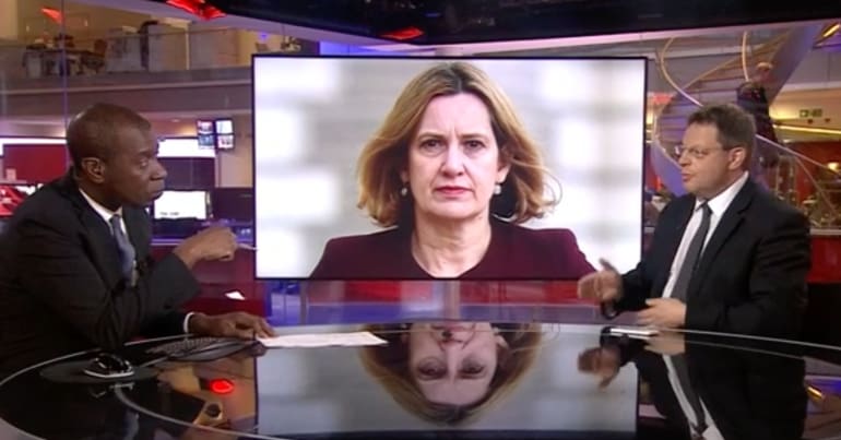 BBC discussing Amber Rudd's resignation