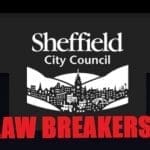 Sheffield City Council Website Logo with 'Law Breakers?' written across it