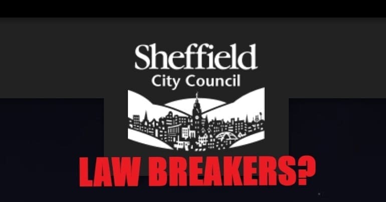 Sheffield City Council Website Logo with 'Law Breakers?' written across it
