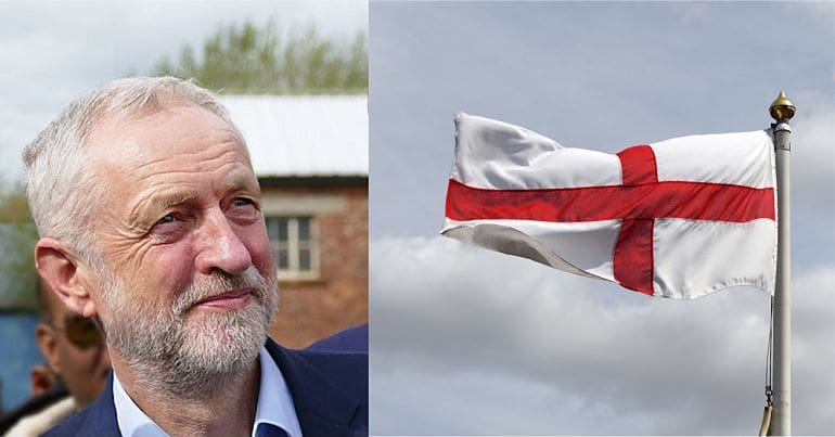 Jeremy Corbyn and St George flag
