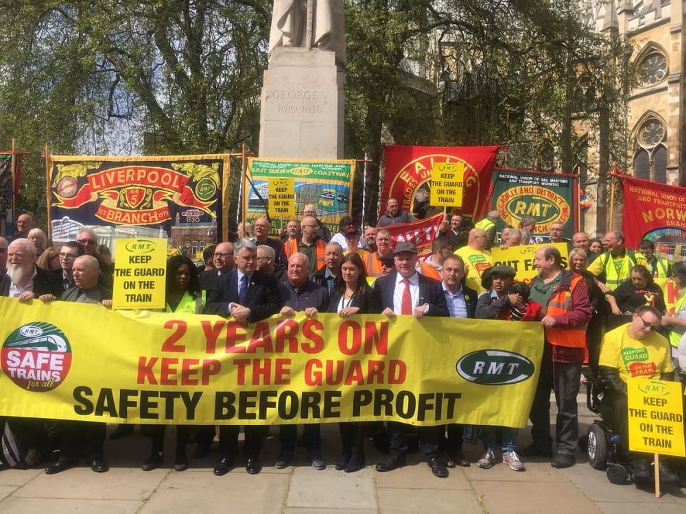 There was a great turnout for the RMT rally outside parliament