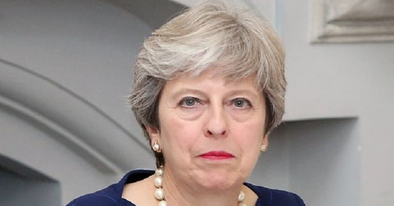 Theresa May leading the UK government