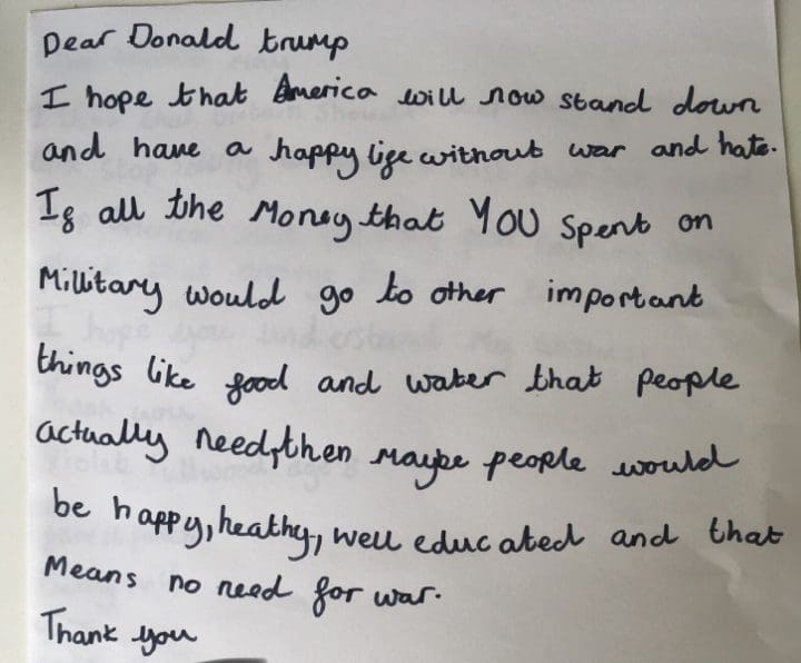 Letter to Donald Trump
