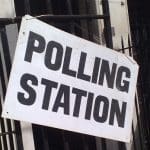 UK polling station sign