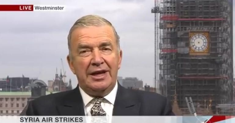 An ex-British Navy chief raises ‘alarm bells’ about the government’s Syria story live on the BBC
