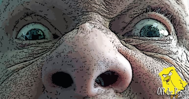 Close up of an angry man's face