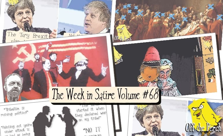 Pictures from the week's satirical stories