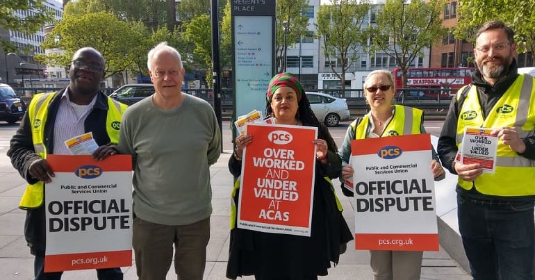 A PCS union picket line