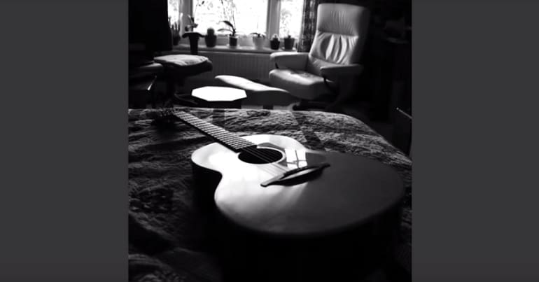 A guitar from a video for the Millions Missing campaign