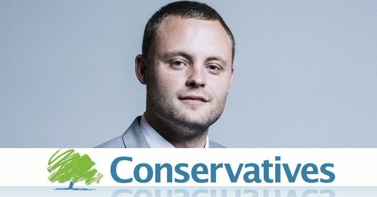 Ben Bradley MP and Conservative Party logo