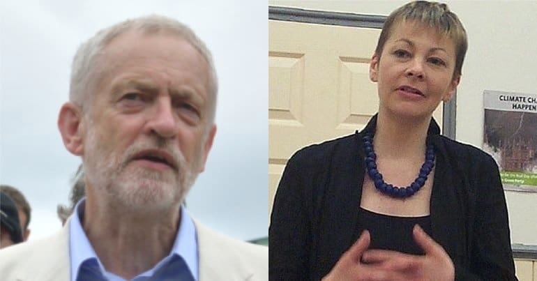 Jeremy Corbyn and Caroline Lucas