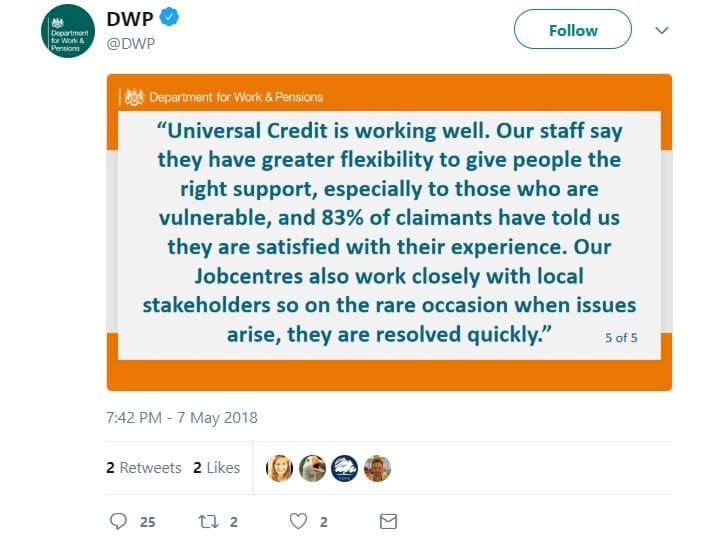 Fifth Universal Credit tweet
