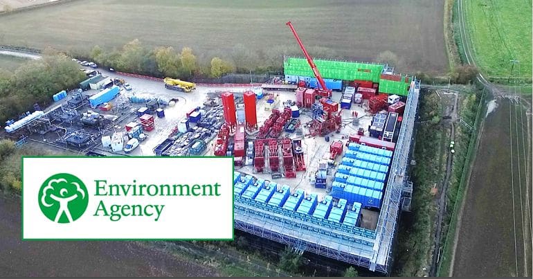 The Environment Agency Logo and the Kirby Misperton fracking site