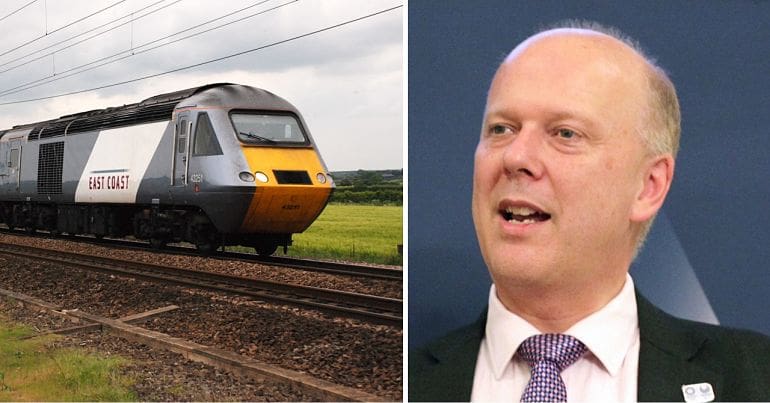 East coast train and Chris Grayling r