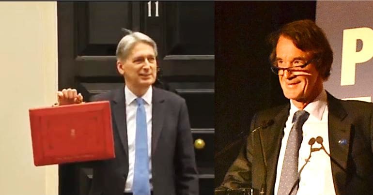Philip Hammond at budget and Rich List topper Jim Ratcliffe of Ineos