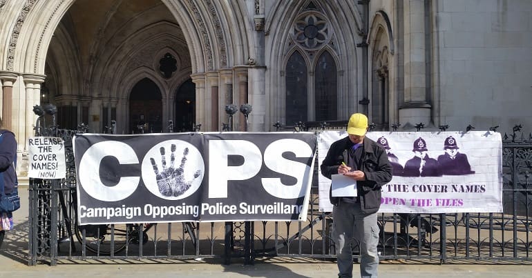 Spycop Victim Outside of court (RCJ)