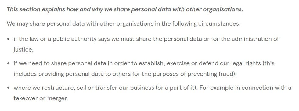 Tesco privacy policy