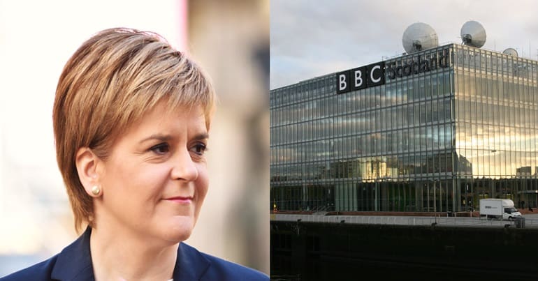 The SNP leader Nicola Sturgeon and BBC Scotland