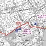 The route of a protest in London on Saturday