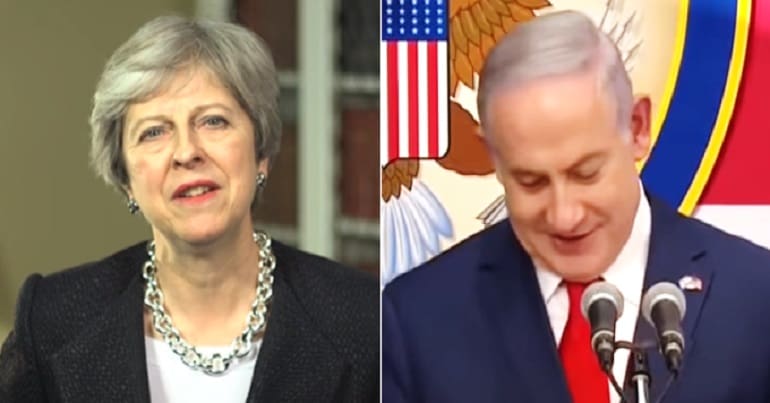 Theresa May and Benjamin Netanyahu