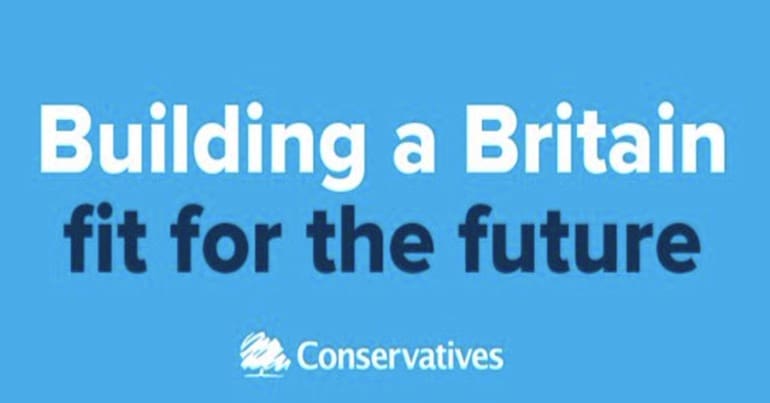 Tory logo 'Building a Britain fit for the future'