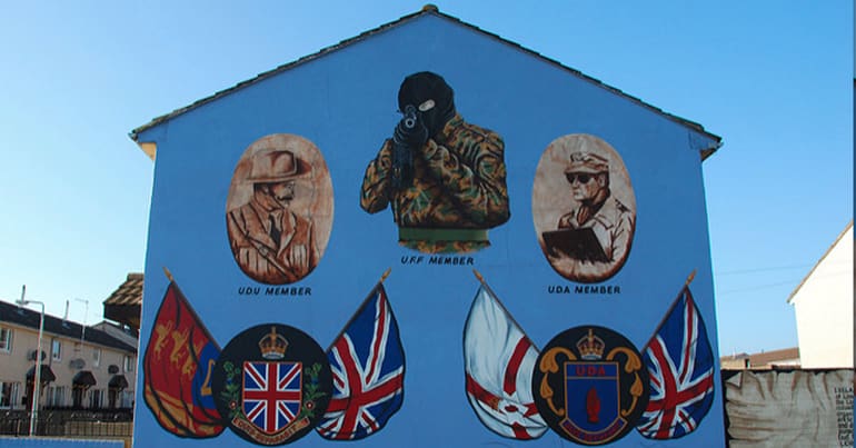 A loyalist mural in Northern Ireland