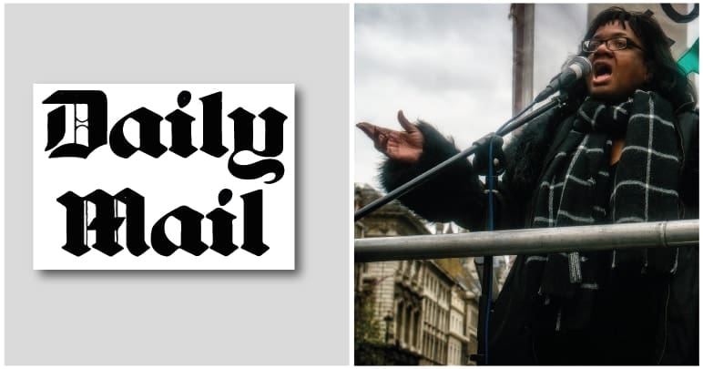 Daily Mail logo and Diane Abbott